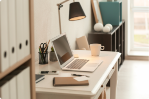 a desk where someone is learning about LLC for content creators